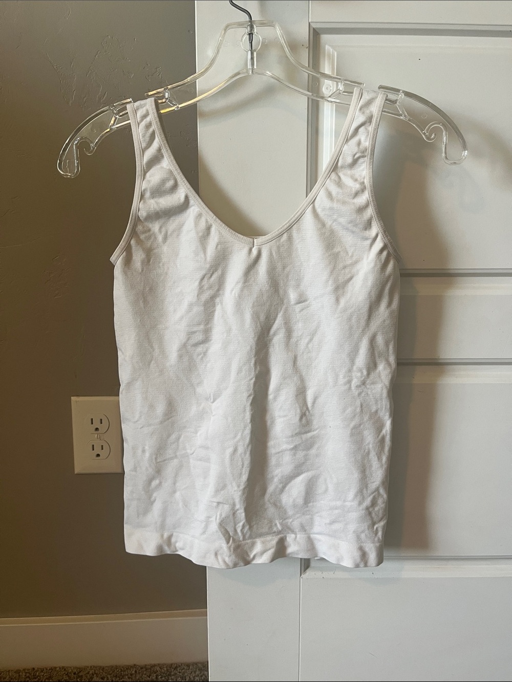 Anthropologie White Scoop Neck Tank